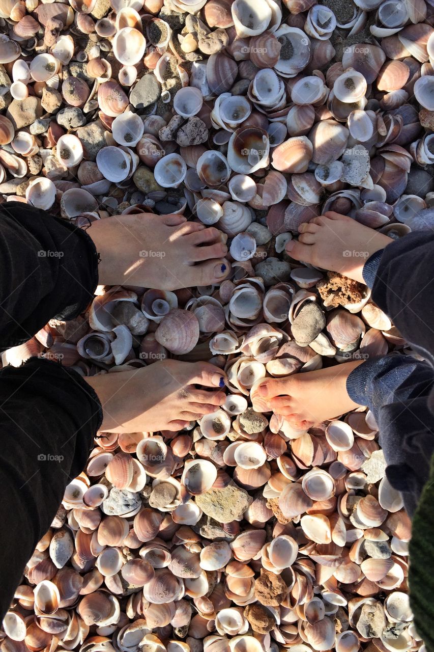Barefoot on the beach
