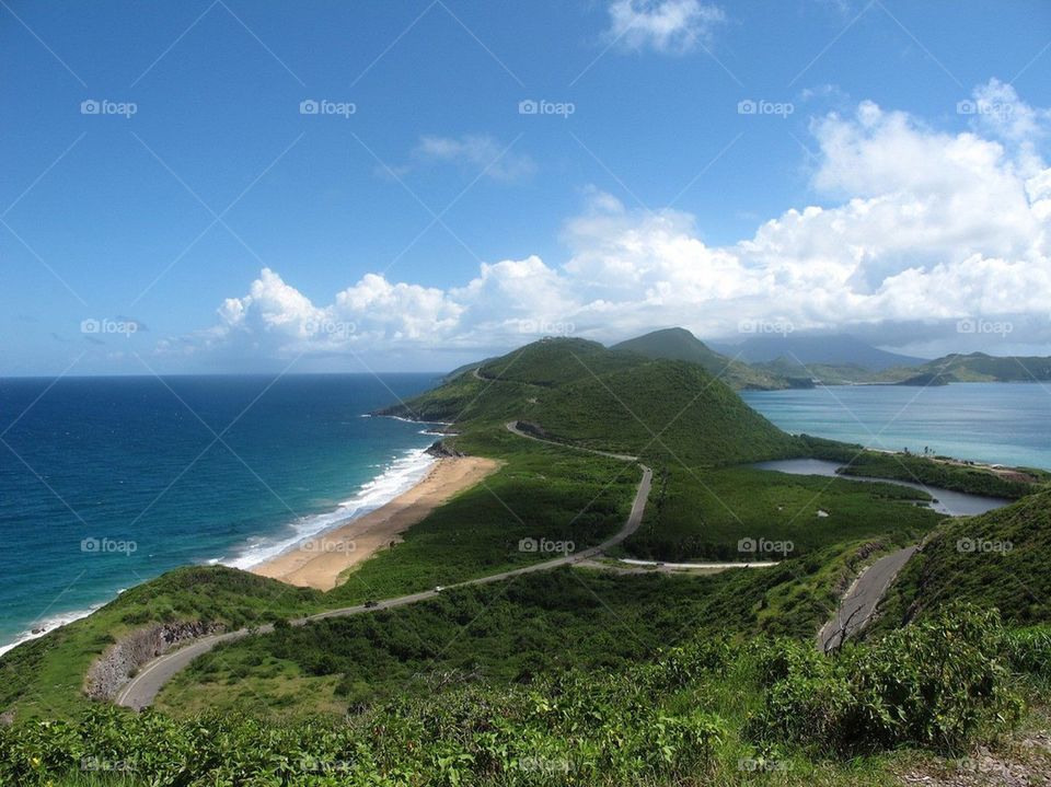 St.Kitts view from the top of the mountains 