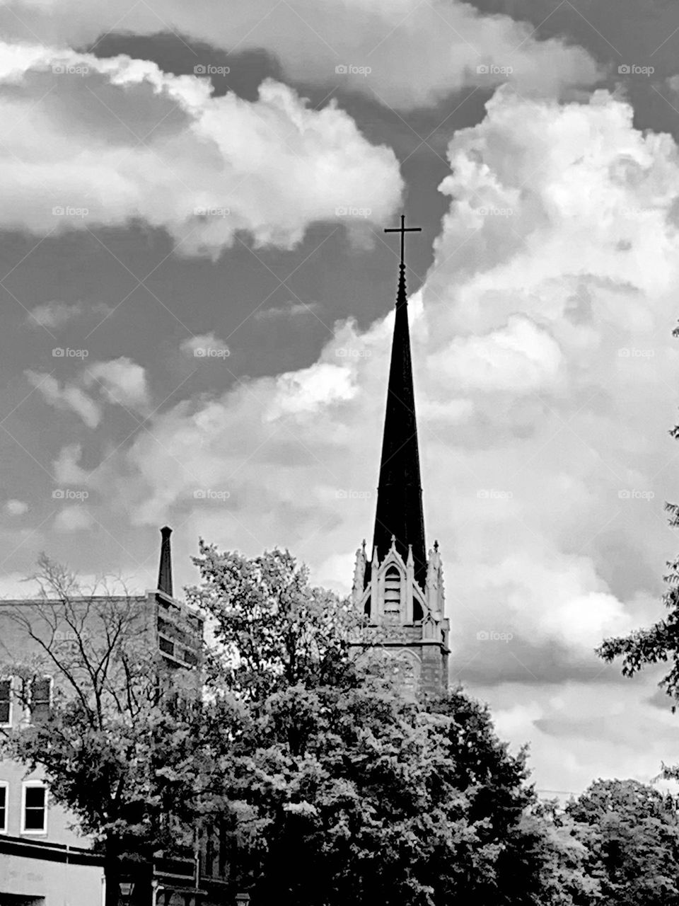 B&w St. Paul’s Catholic Church Portsmouth, Va 