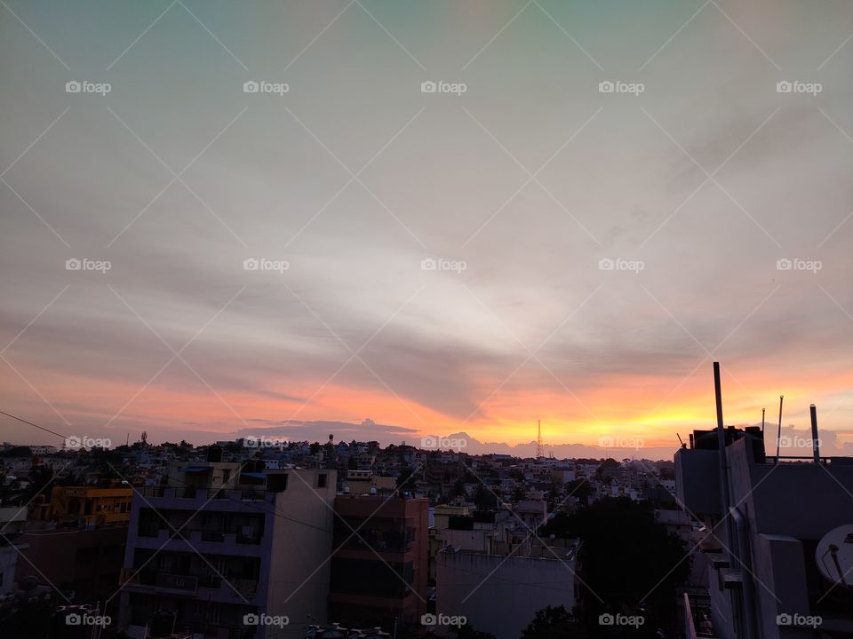 Stunning sunset has put the sky on fire