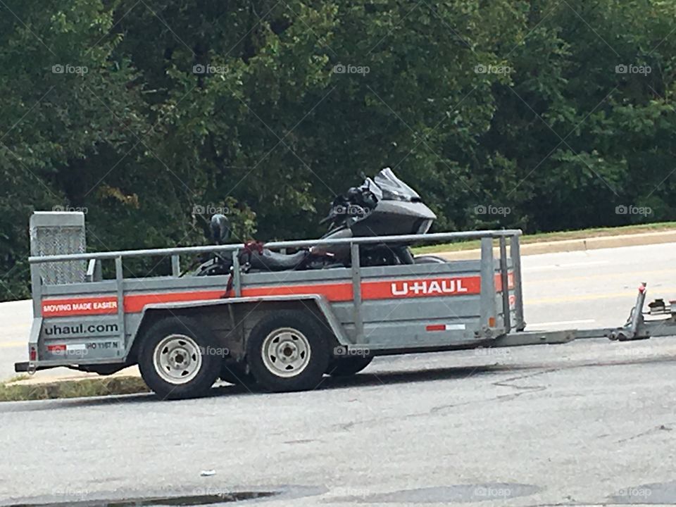 People coming in from all over for bikes blues and bbq. Some ride some hail their bikes.
