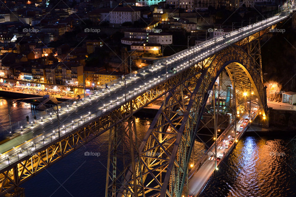 Luis bridge in Portugal by night