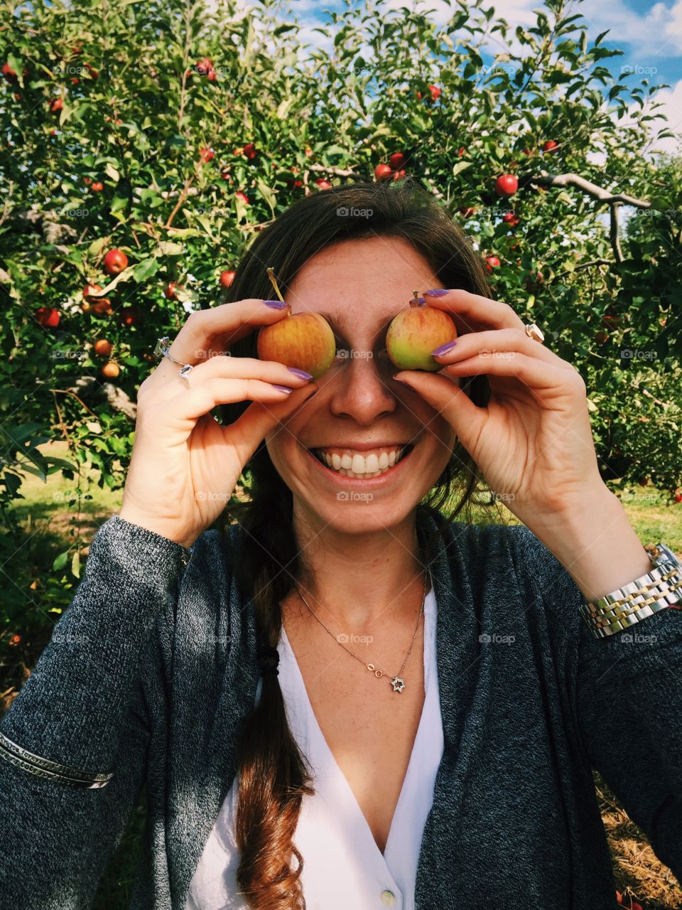 Apple of my Eye. Lovely fall day with my sister at the apple orchard in PA