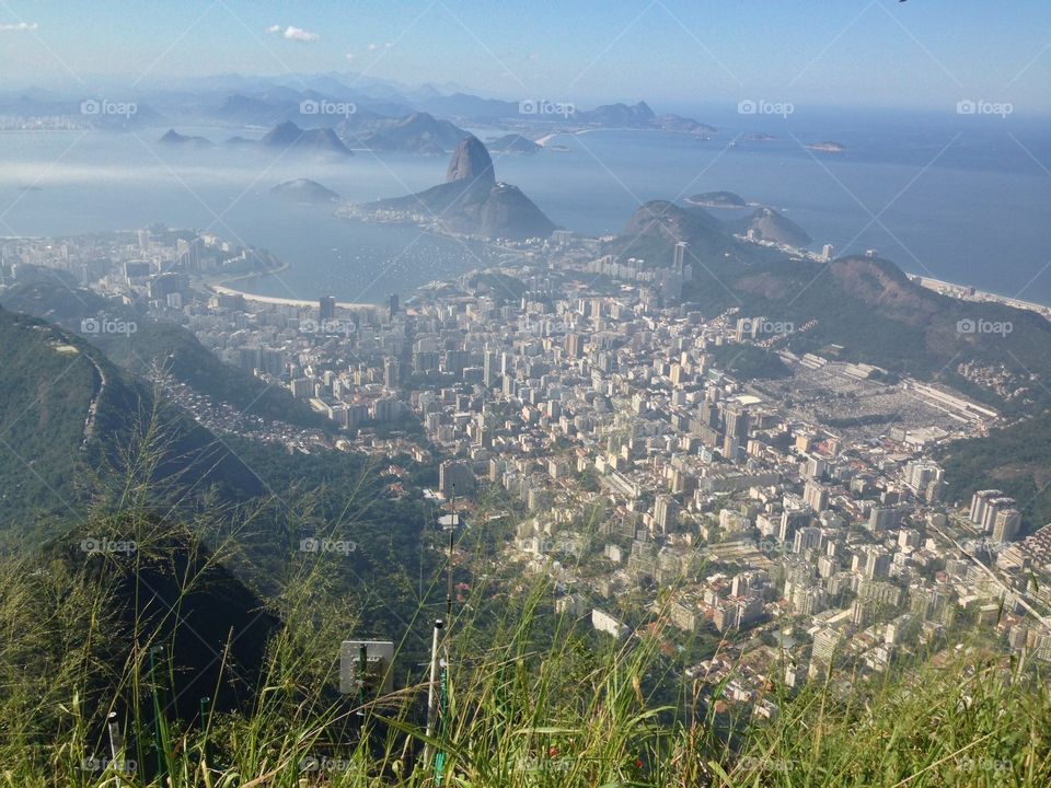 view from Corcovado mountain, Rio de Janeiro Brazil