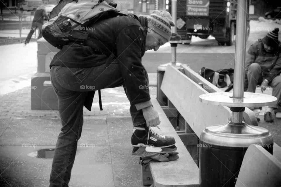 Putting on Ice Skates 