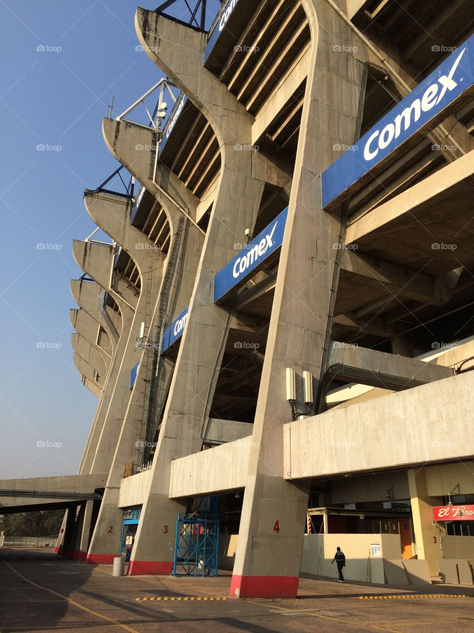 Detail from Azteca Stadium designed by Pedro Ramírez Vázquez, located in Mexico City