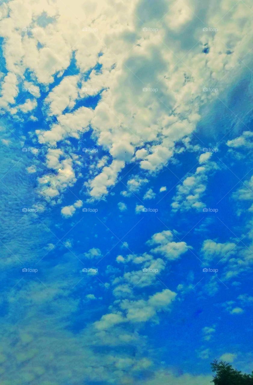 Blue sky and bright clouds…