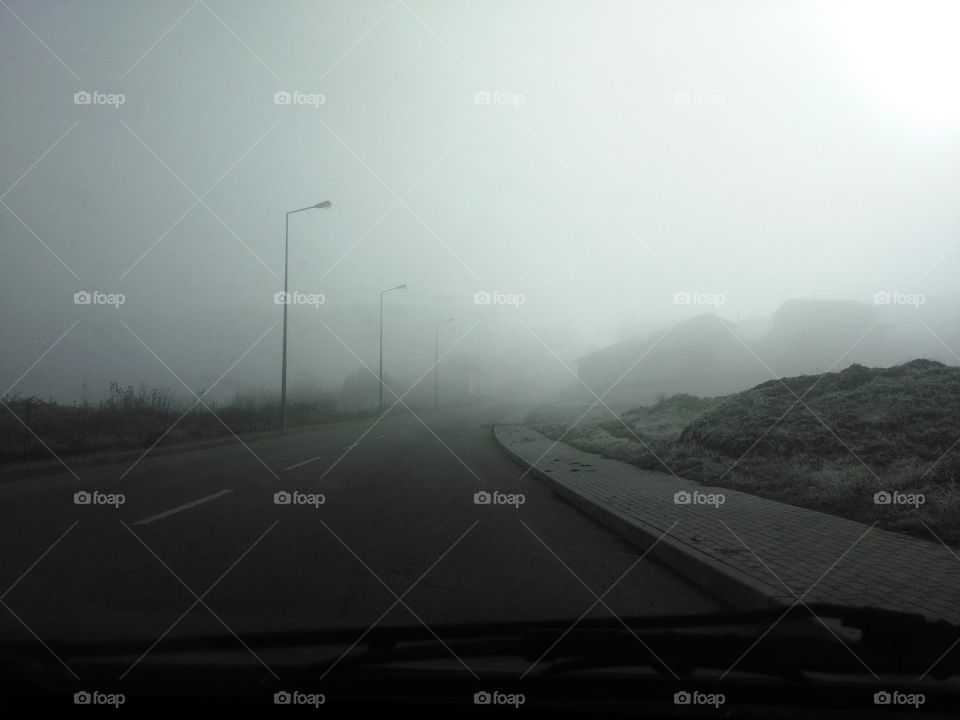 Landscape, Road, Fog, Transportation System, No Person