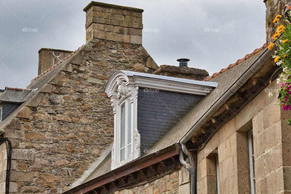 detail of the facade of a building