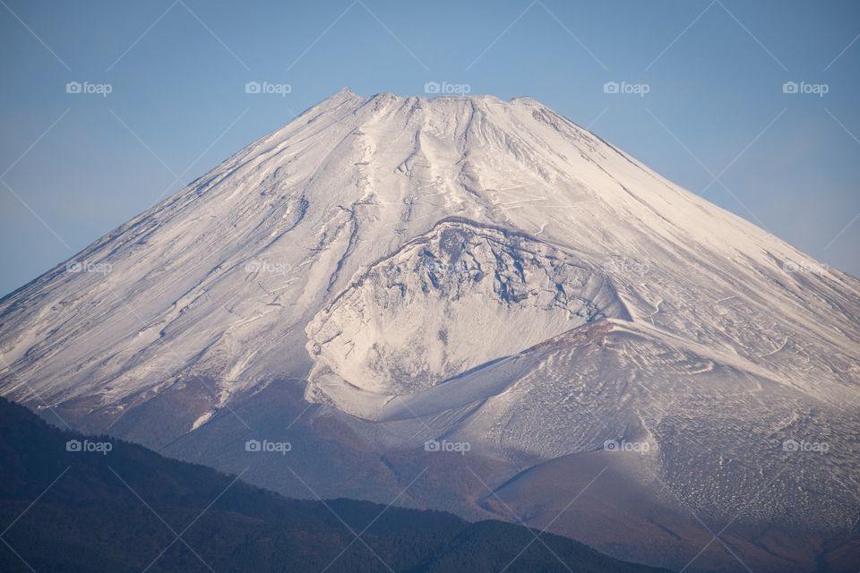 Clear photo of Fuji mountain in blue sky day