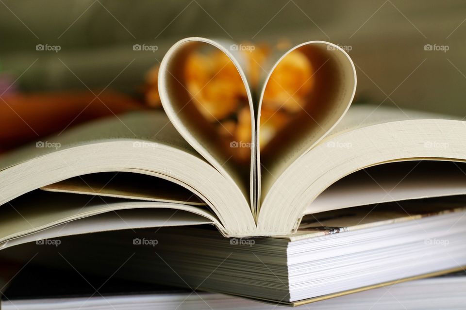 Heart shaped book pages