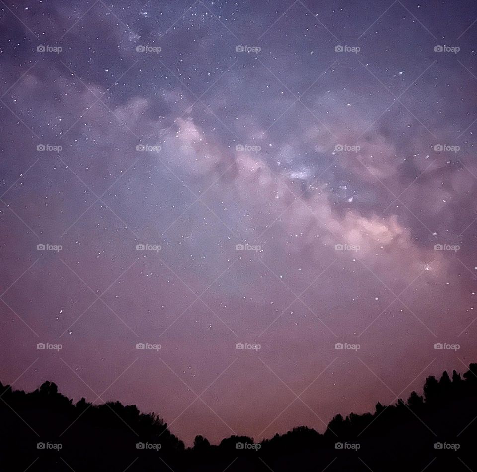 The Milky Way on a foggy night