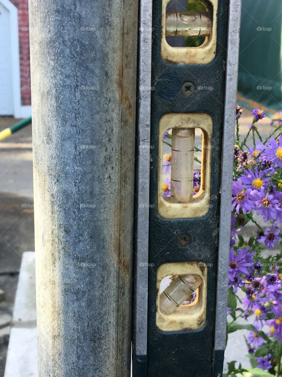 Level checking to see if pipe is level. It was!! Magnetic level you can use 3 different ways.