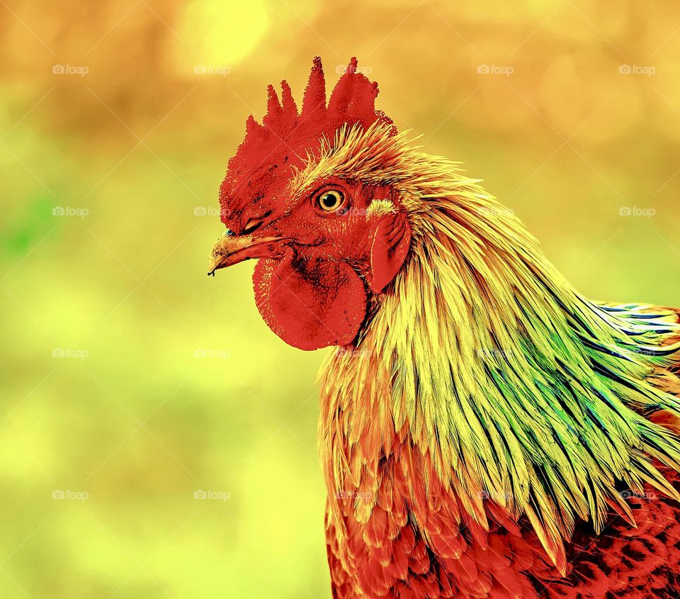 Colourful nature - Bight colours - rooster photography