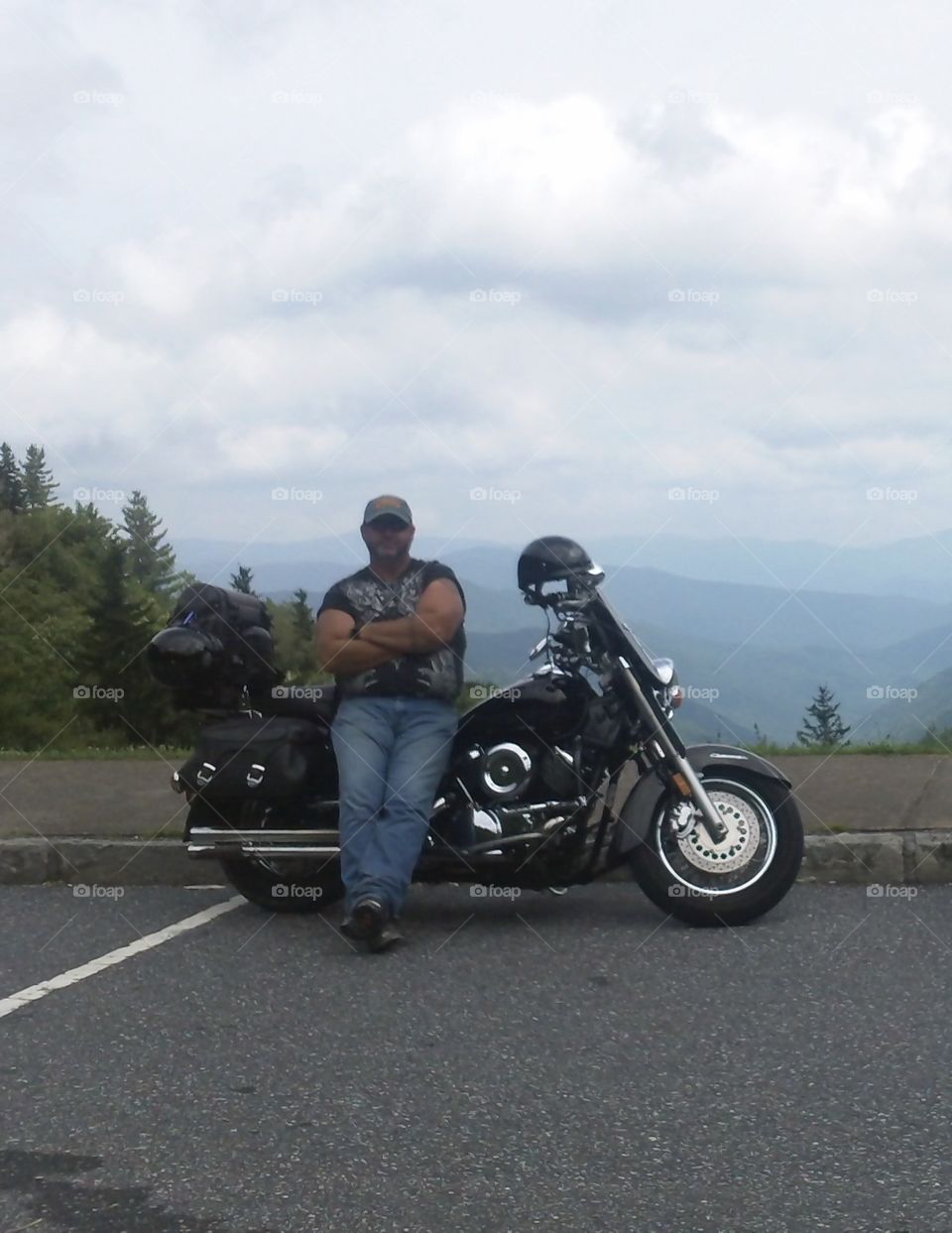 Motorcycle on mountain 