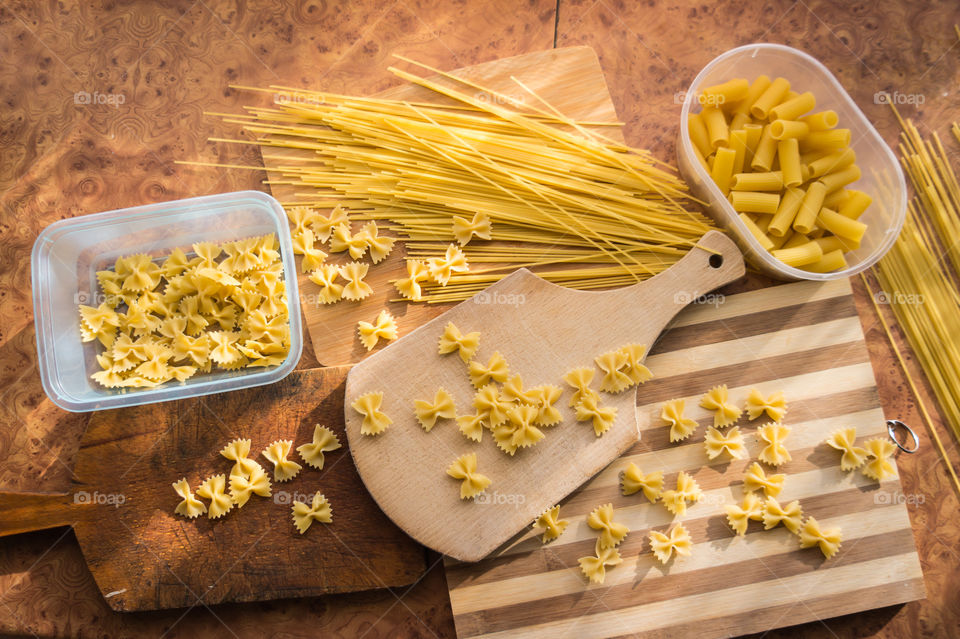 Different types of pasta