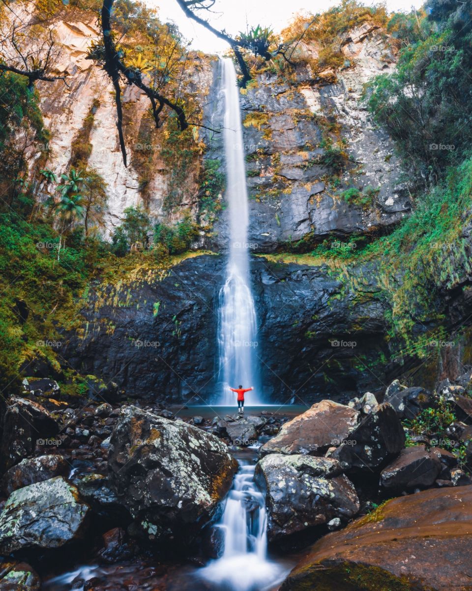 Brazilian waterfall, immensity of nature