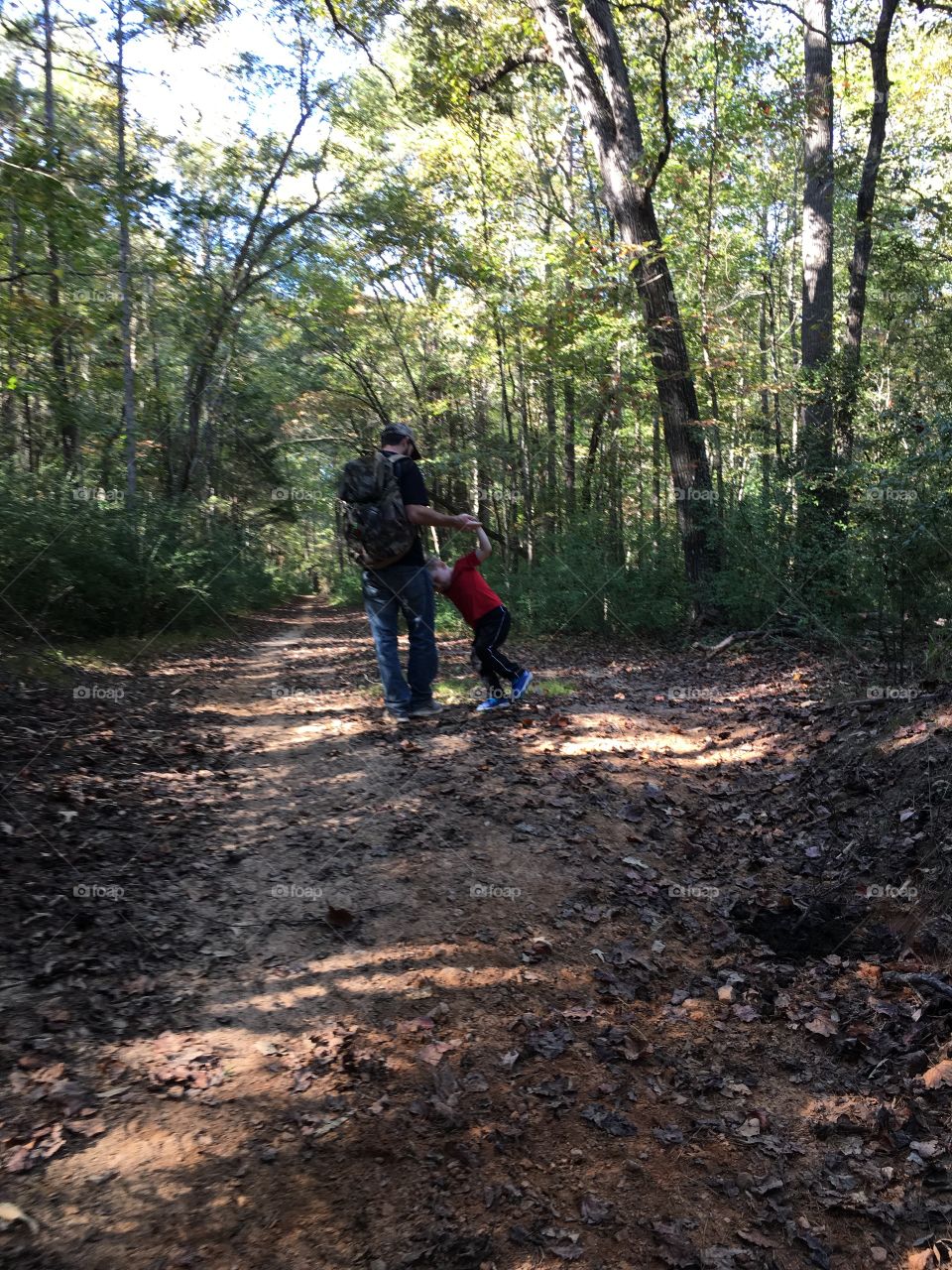 Playing on the trail 