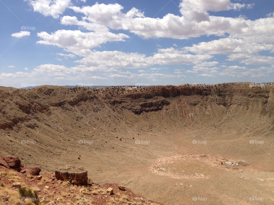 Meteor crater view in Arizona. 