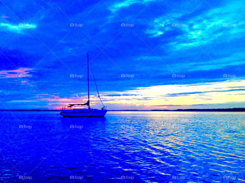 Sunrise sailboat