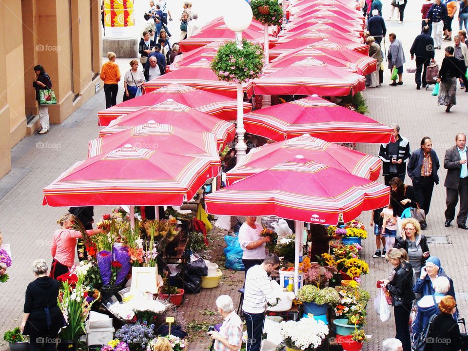 Flower market in Zagreb
