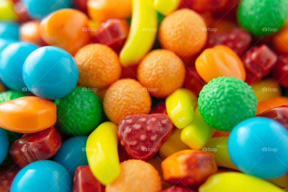 Colored fruit candies