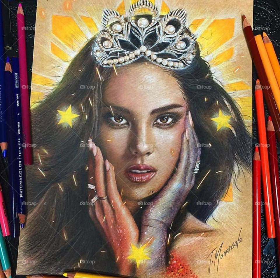My art work! MISS UNIVERSE CATRIONA GRAY! Hope you love and appreciate it!💕