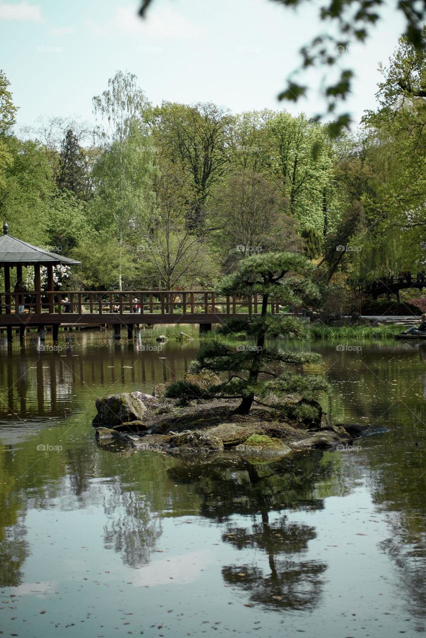 Japanese style park in Wroclaw, Poland.