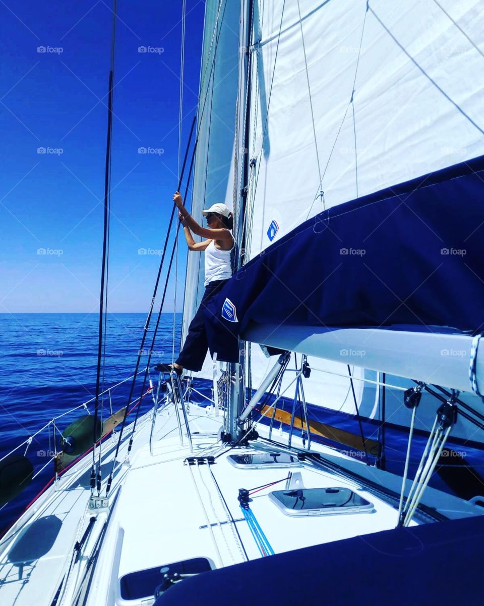 sailing on a sailboat in the atlantic ocean