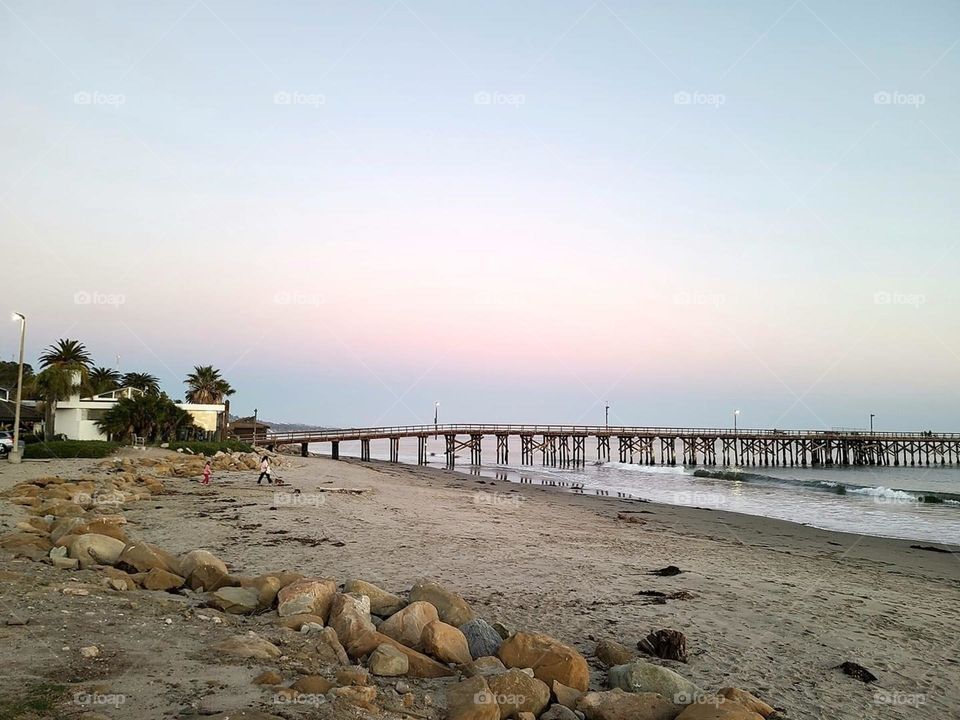 Pier at Goleta Beach, Oregon. 
