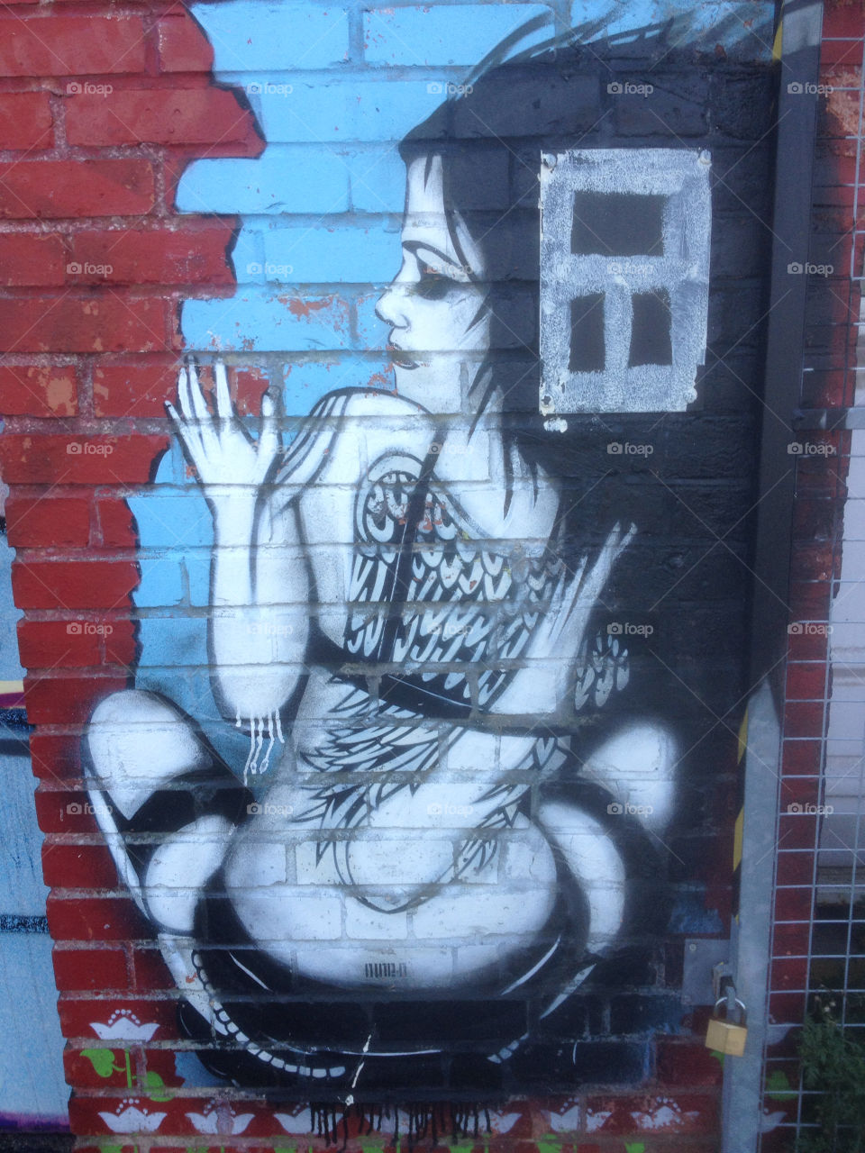 graffiti woman angel wings by mrbard