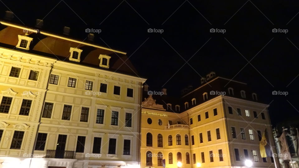 Dresden by night in dark