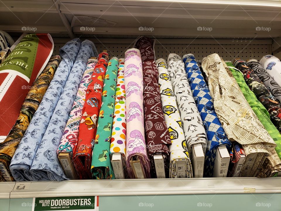 character themed bolts of fabric