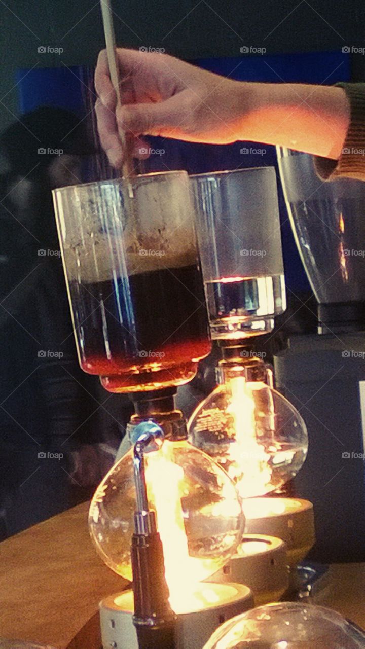 Siphon Coffee. On a quest to find a delicious brew in Houston, we found this beautiful form of coffee making.
