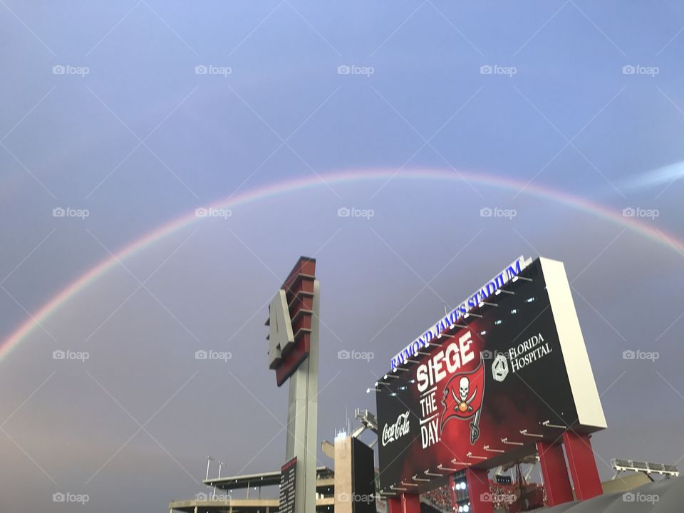 Rainbow over Tampa stadium