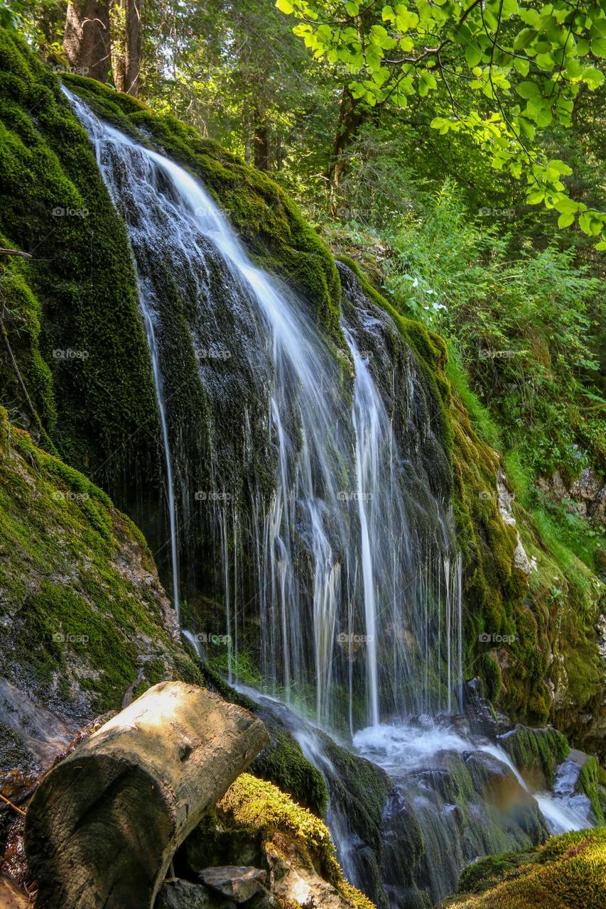 Waterfalls in the forest in France