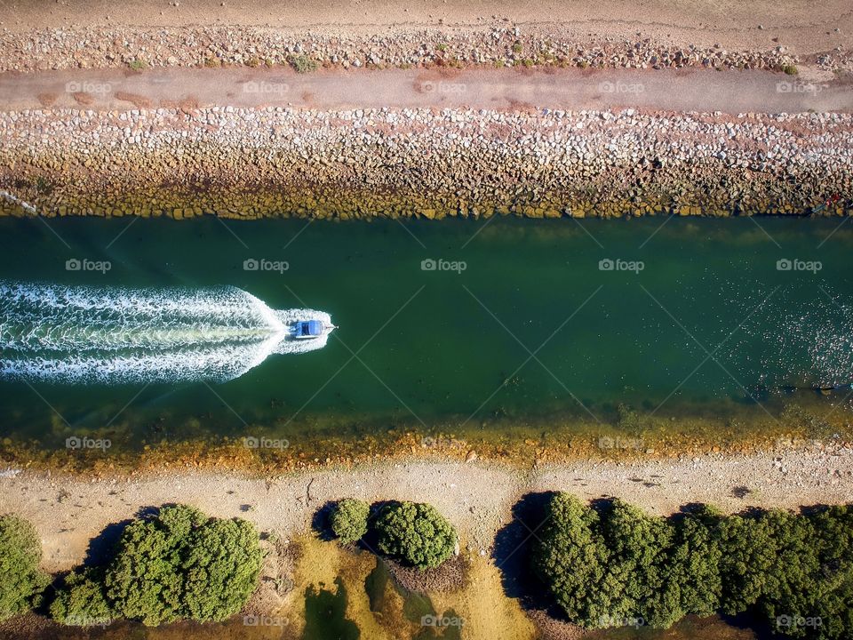 St Kilda Barker Inlet channel with speedboat