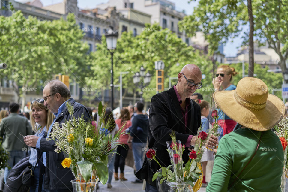 Barcelona. Sant Jordi celebrations