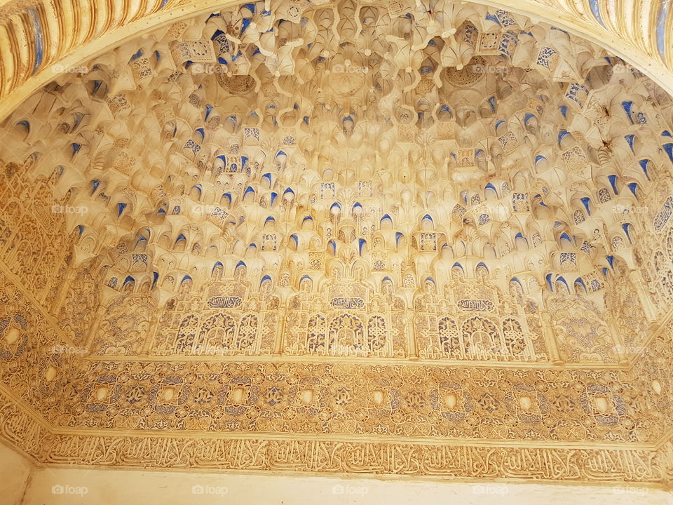 Ancient Wall Mosaic Carving Granada Spain