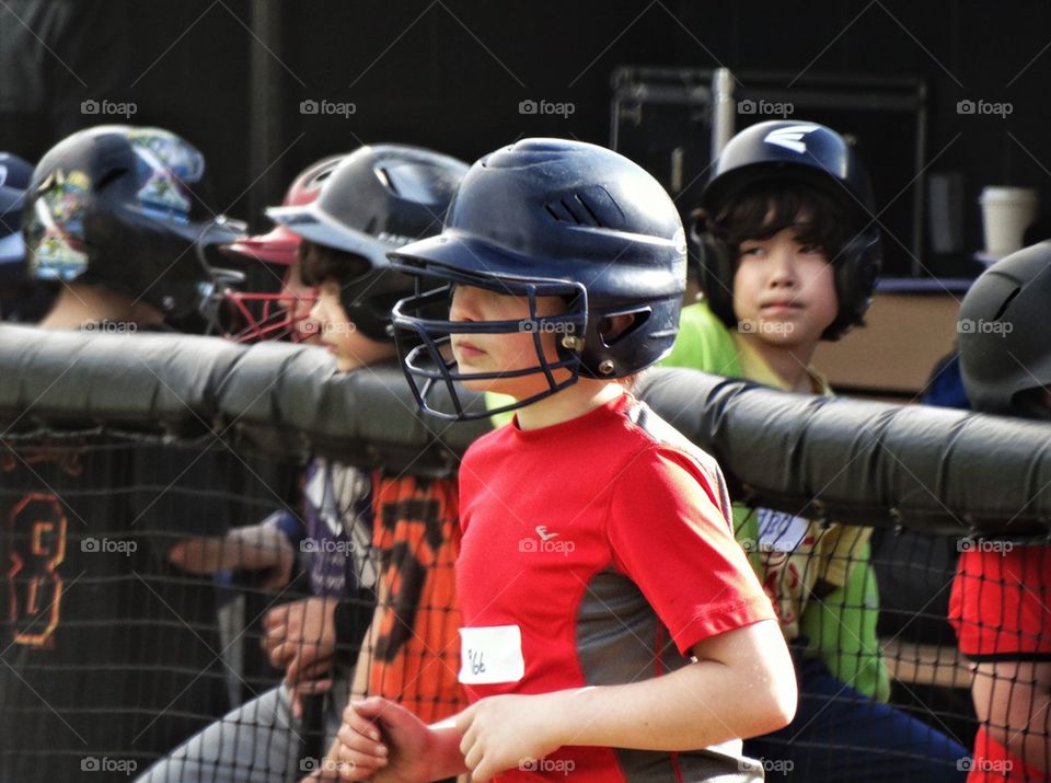 Little League Baseball Team. Boys Playing Little League Baseball