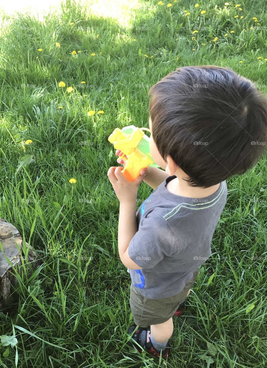 Playing with waterguns