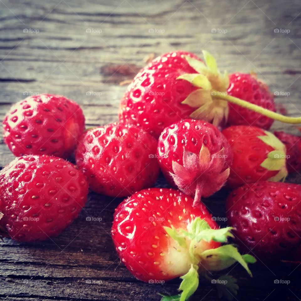 home grown. my stepdaughter's strawberries from her very own garden.