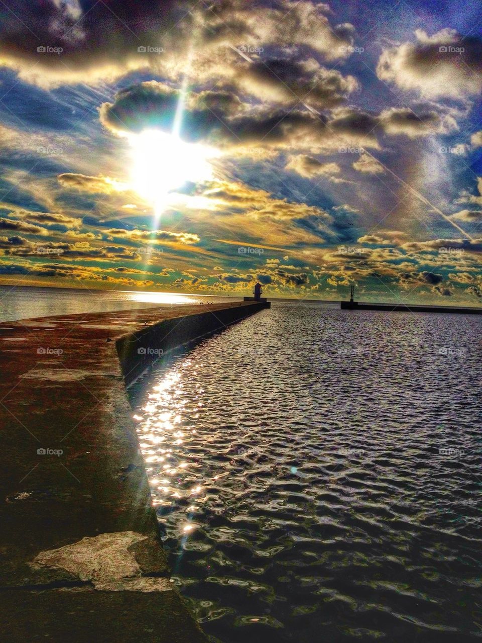 Autumn sun over the pier