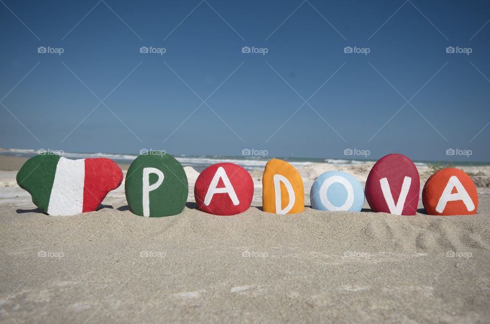 Padova, souvenir on colourful stones