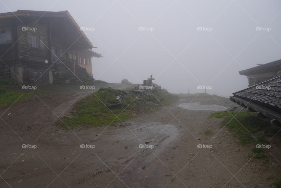 Hut on 2160m on a foggy day