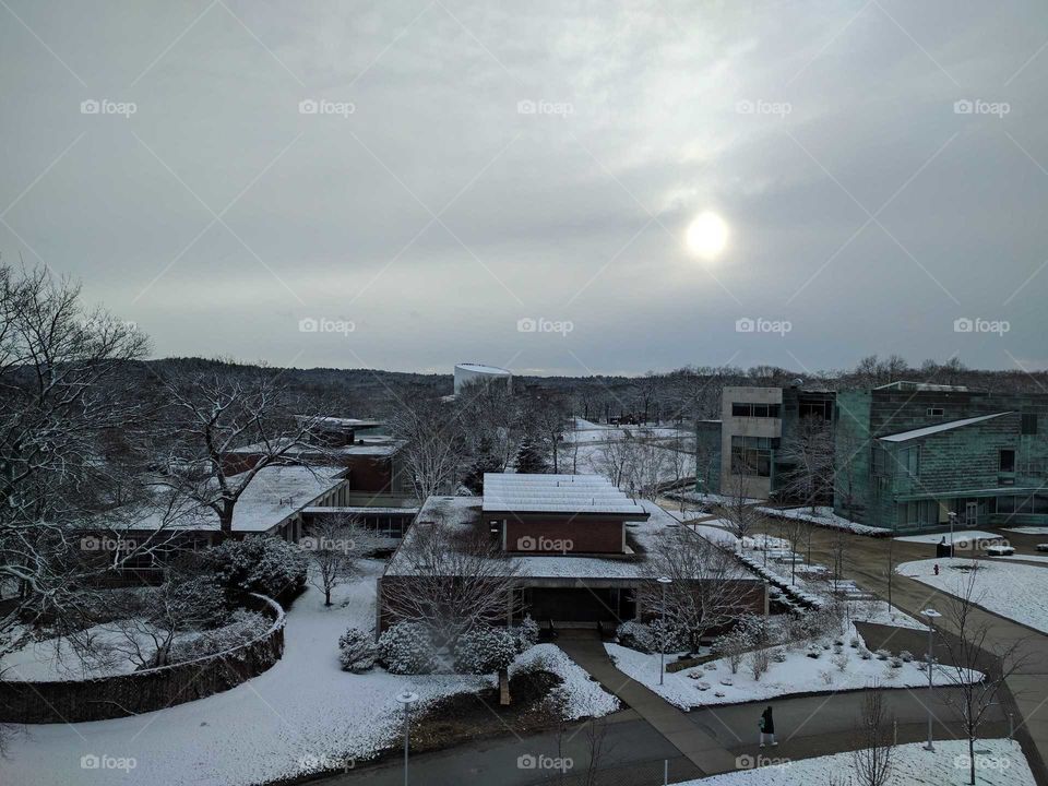 Sun, snow and clouds