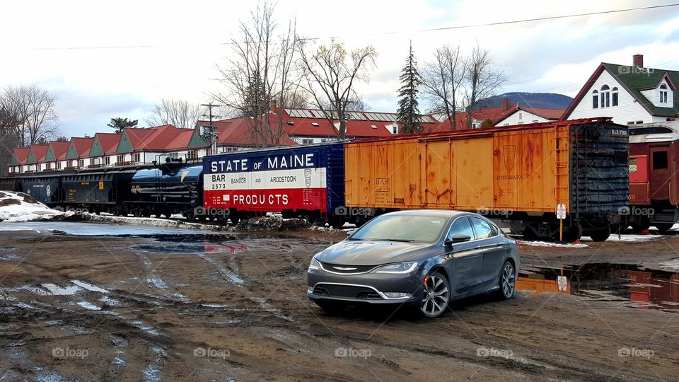 Chrysler 200c at Conway scenic railway