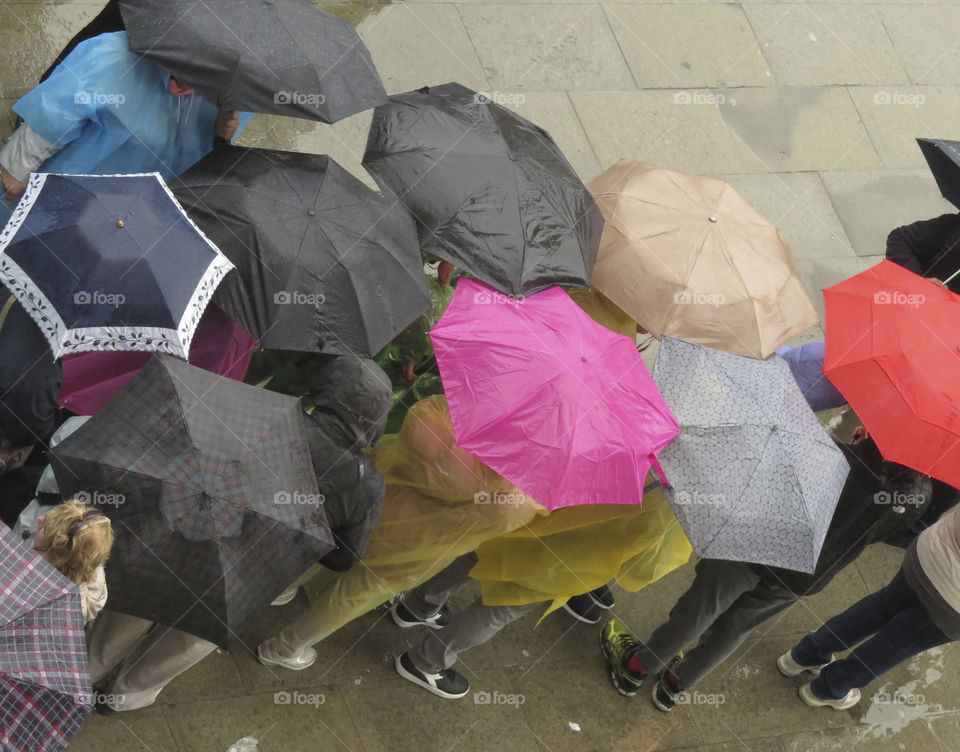 Umbrellas from above