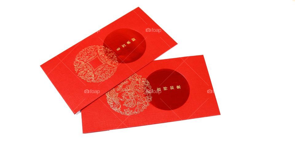 Photo of a gift in a red envelope on Chinese New Year