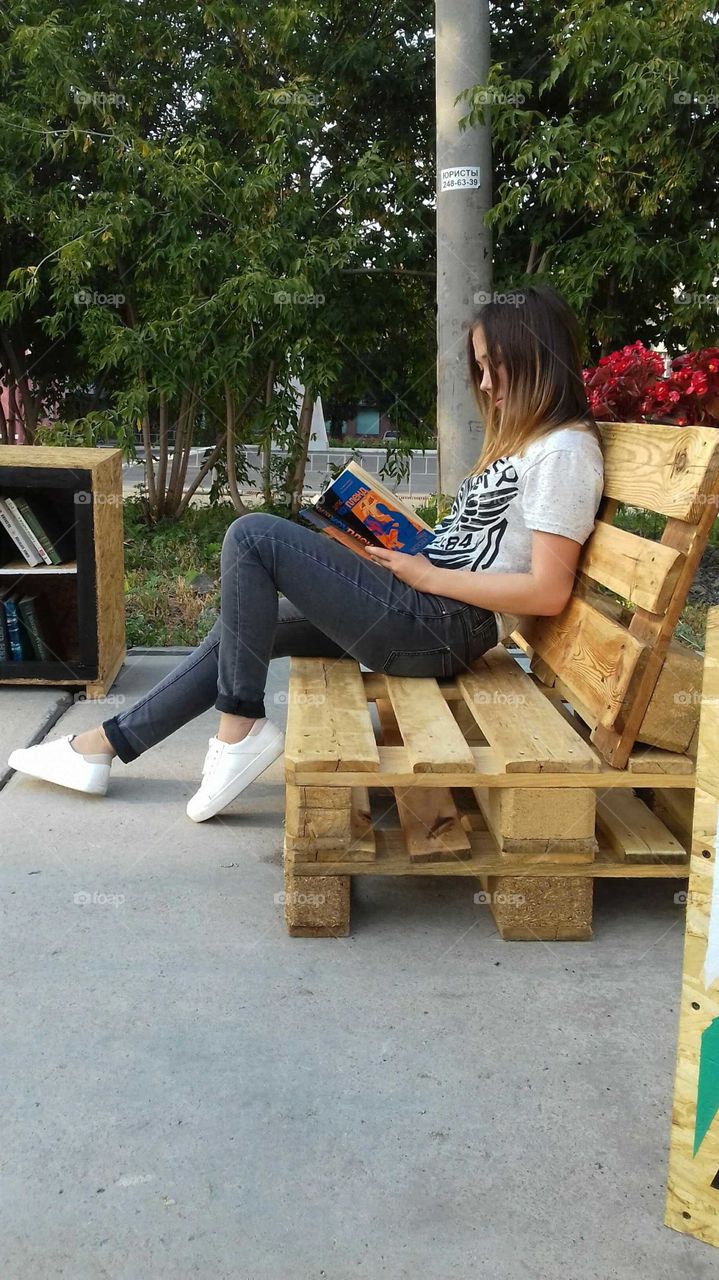 Woman, Bench, People, Wood, Seat